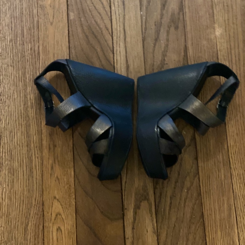 Kork Ease  Gracen metallic gunmetal platform wedge shoe size 8 EU 39